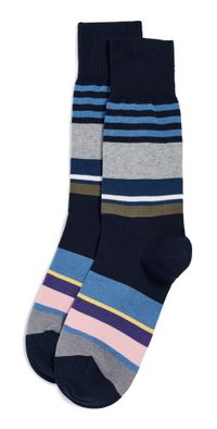 Paul Smith Leon Striped Socks Navy One Size