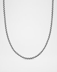 Men's Box Chain Necklace in Silver, 2.7mm, 22"L