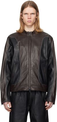 Diesel Black & Brown L-Krixy Leather Jacket