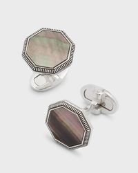 Men's Octagon Mother-of-Pearl Cufflinks