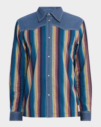 Men's Multicolor Stripe Western Shirt
