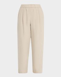Cropped Organic Linen Lantern Pants