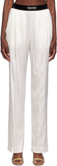 TOM FORD Off-White Stretch Silk Pyjama Pants