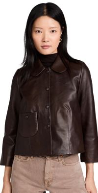 ba & sh Milos Leather Jacket Marron 1