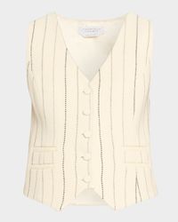 Coleridge Wool Cashmere Pinstripe Vest