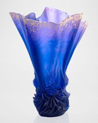 Croisiere Large Midnight Blue Gilded Draped Vase