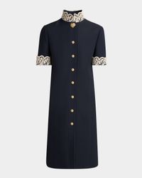 Embellished Lace-Trim Dress