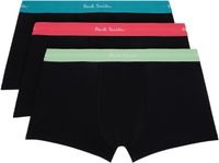 Paul Smith Three-Pack Black Contrast-Waist Boxer Briefs