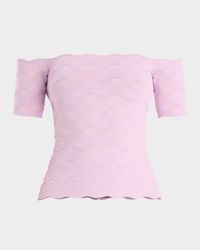 Lainey Wavy Off-The-Shoulder Top