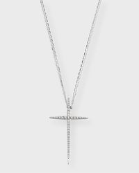 14K Gold Flawless Skinny Pointed Cross Pendant Necklace