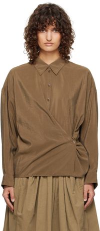 LEMAIRE Tan Straight Collar Twisted Shirt