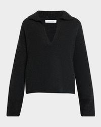 Ribbed Cashmere Polo Sweater