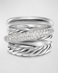 17.5mm Crossover Ring in Silver