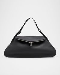 Gemini Jumbo Grain Leather Shoulder Bag