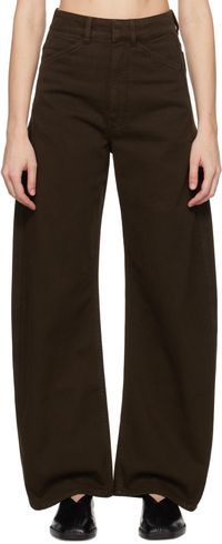 LEMAIRE Brown High Waisted Curved Jeans