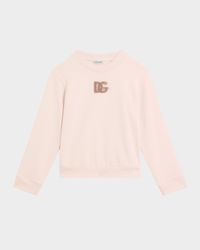 Girl's Logo Sequined Felpa Patch Sweatshirt, Size 8-14