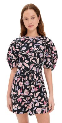 Apiece Apart Bettina Mini Dress Garden Floral Midnight 12