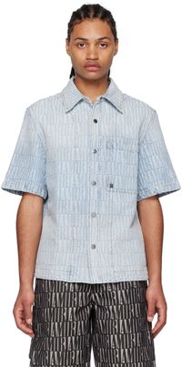 AMIRI Blue Jacquard Denim Shirt