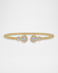 14K White and Yellow Gold Diamond Bujukan Bangle