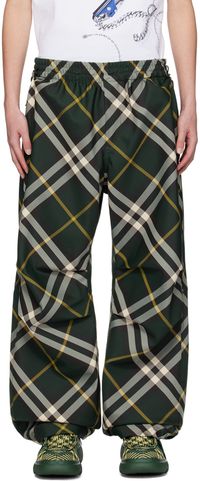 Burberry Green Check Trousers