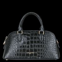 Lancaster Paris - Sac demi-lune en cuir embossé croco - Taille Unique - Noir