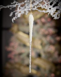 Regal Gold Beaded Icicle Ornament