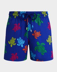 Men Stretch Multicolor Turtle Swim Trunks