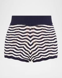 Luna Striped Crochet Shorts