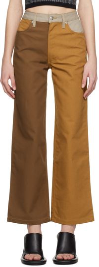 Eckhaus Latta SSENSE Exclusive Orange & Brown Jeans