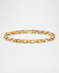 Men's Streamline Link Bracelet in 18K Gold with Diamonds, 5.5mm