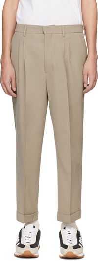 AMI Paris Pantalon carotte taupe