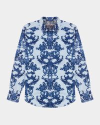 Men's Bayswater Pinstripe Damask Stretch Sport Shirt