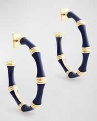 Bamboo Enameled Hoop Earrings