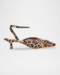 50mm Rio Leopard Jersey Kitten-Heel Pumps
