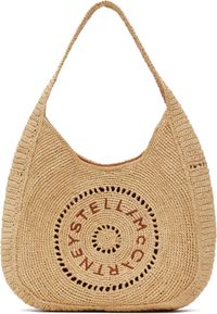 Stella McCartney Beige Logo Raffia Slouchy Medium Tote