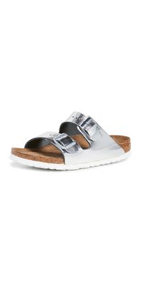 Birkenstock Arizona Soft Footbed Sandals Metallic Silver 37