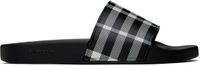 Burberry Black & White Check Pool Slides