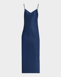 Bias-Cut Satin Midi Slip Dress