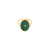 Nilai - Bague plaqué or cassiopée - Taille Unique - Vert