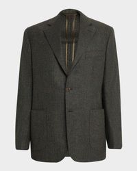 Men's Single-Breasted Wool Cashmere Sport Coat