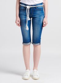 Le Temps Des Cerises - Corsaire en denim stretch - Taille 34 - Bleu