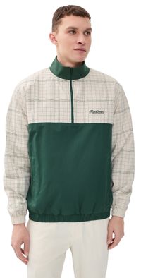 Malbon Golf Spruce 1/4 Zip Jacket Hunter Green/Ivory M