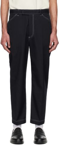 Thom Browne Navy Typewriter Cloth Tapered Chino Trousers