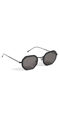 Illesteva Dylan Tate Matte Black Sunglasses with Grey Flat Lenses Matte Black w/ Grey Flat Lense One Size