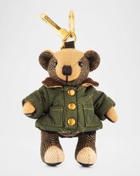 Thomas Check Cashmere Teddy Bear in Quilted Jacket Bag Charm