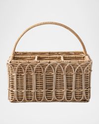Provence Rattan Silverware Caddy - Whitewash