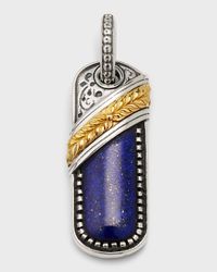 Men's Two-Tone Lapis Pendant