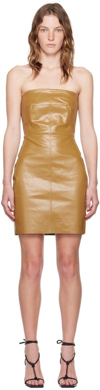 Rick Owens Robe courte de style bustier jaune en denim - Porterville