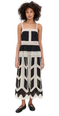 Zimmermann Rhiannon Lace Slip Dress Black/Cream 3