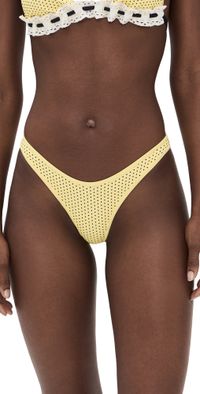 Frankies Bikinis Dove Bikini Bottoms Lemon Dot XL